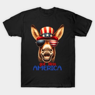 God bless america usa donkey T-Shirt